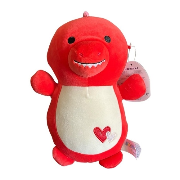 Squishmallows Hugmee Red Duster Plush 10" Stuffed Plush Toy Red Dino Valentines - Picture 2 of 8